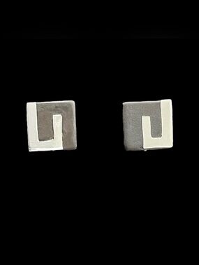 Vintage Los Castillo Onix Negro sterling silver and black onyx earrings
